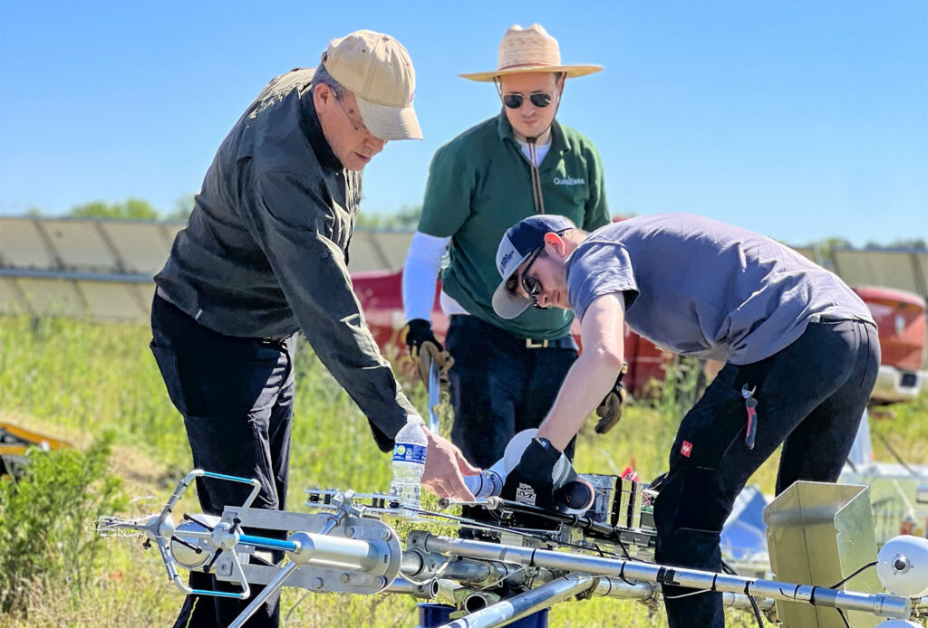 Team members working