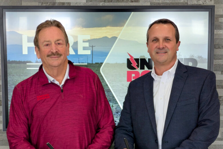 Pictured here, left to right: Mark A. Gabriel, President and CEO of United Power, and John Thompson, SVP of Business Development at Silicon Ranch.